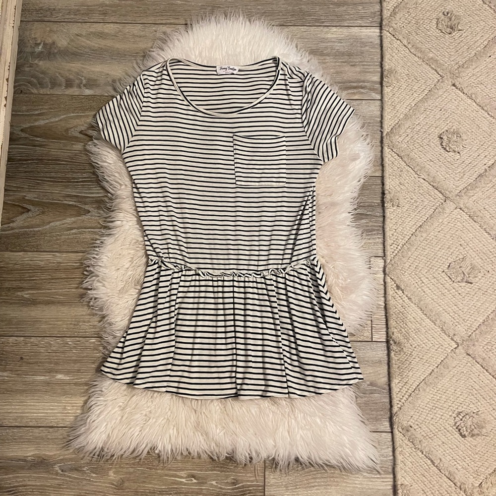 Black and white babydoll top